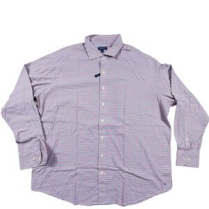 Peter Millar Crown Crafted Men's XXL plaid button down tour fit collared shirt
